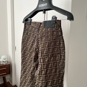 Authentic Fendi Black and Tan Monogram Pants